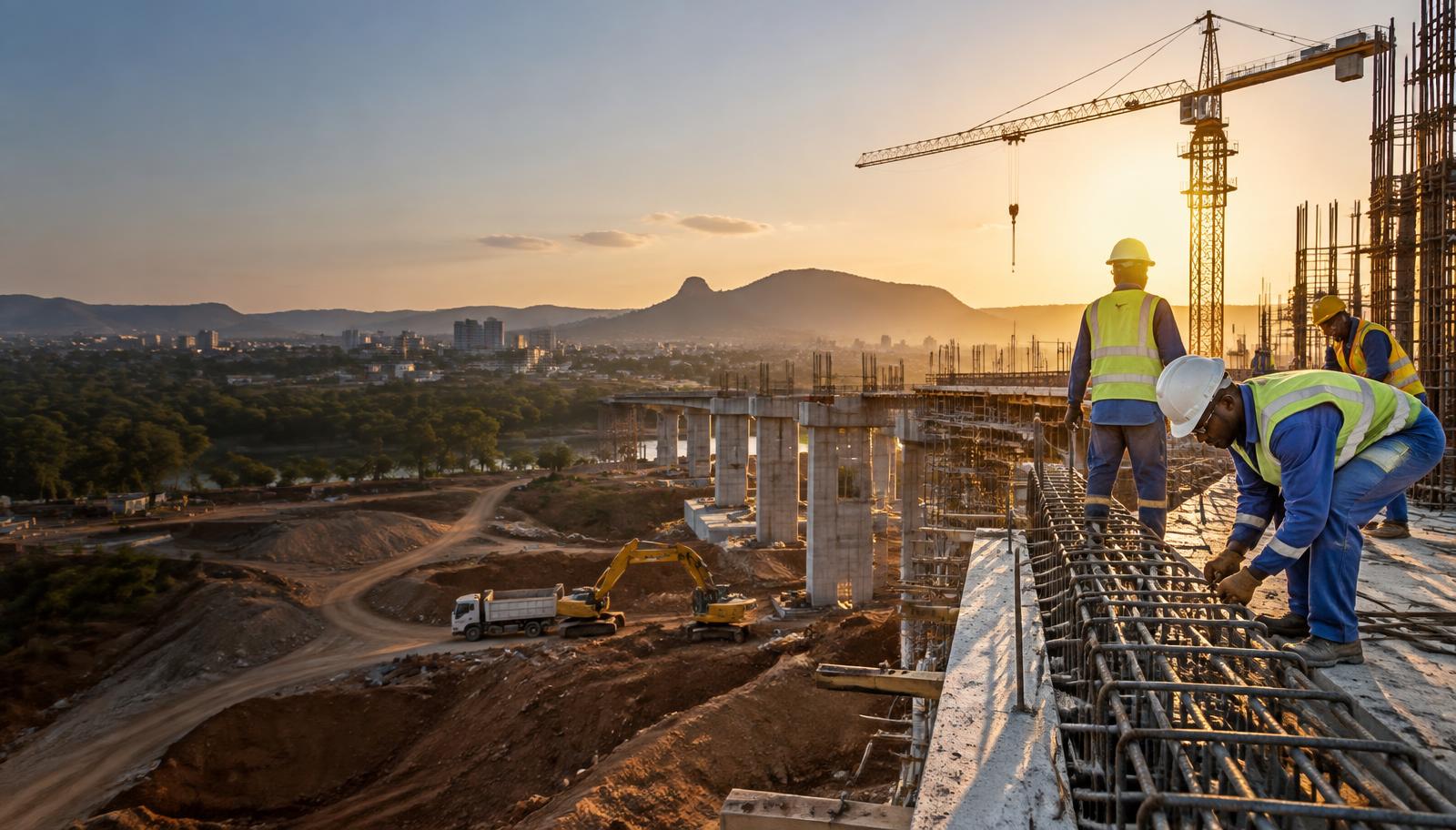 Construction site at work