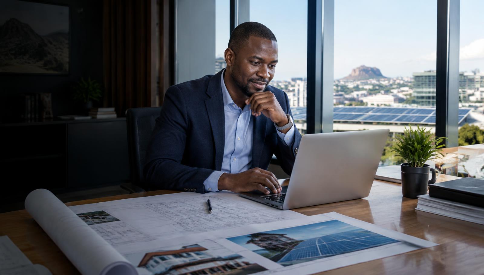 African business customer using the online project portal